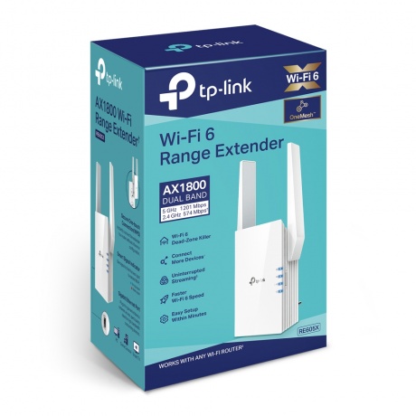 Wi-Fi усилитель сигнала (репитер) TP-Link RE605X белый - фото 6