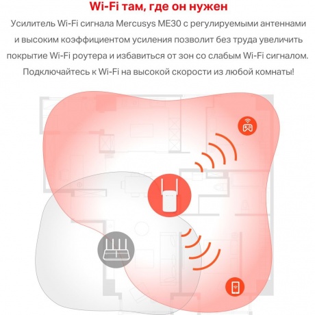 Усилитель Wi-Fi сигнала Mercusys ME30 AC1200 - фото 14