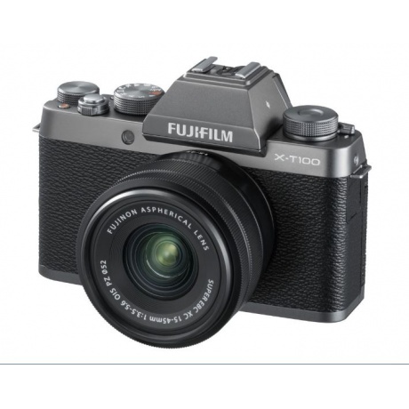 Цифровой фотоаппарат FujiFilm X-T100 kit XC15-45mm OIS PZ Dark Silver - фото 1