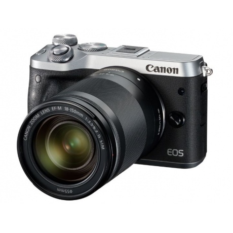 Цифровой фотоаппарат Canon EOS M6 серебристый 24.2Mpix 3&quot; 1080p WiFi 18-150 IS STM f/ 3.5-6.3 LP-E17 - фото 1