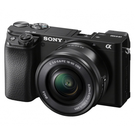 Цифровой фотоаппарат Sony Alpha A6100 кит 16-50мм PZ черный ILCE-6100LB - фото 1