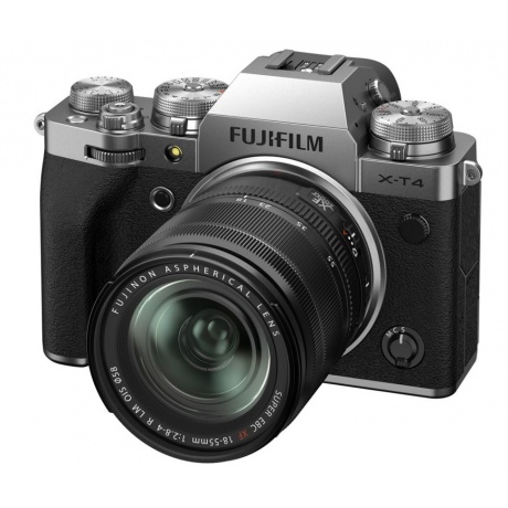 Цифровой фотоаппарат FujiFilm X-T4 Kit XF18-55mm F2.8-4 R LM OIS Silver - фото 1