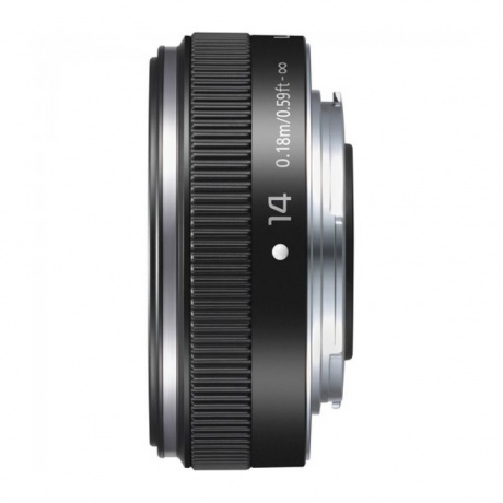 Объектив Panasonic Lumix H-H014AE  Lumix G Pancake Lens (14 mm, F2.5 Wide-Angle)  черный - фото 3