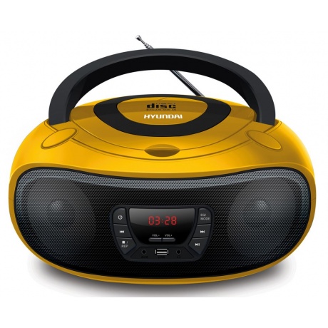 Аудиомагнитола Hyundai H-PCD300 желтый/черный - фото 1