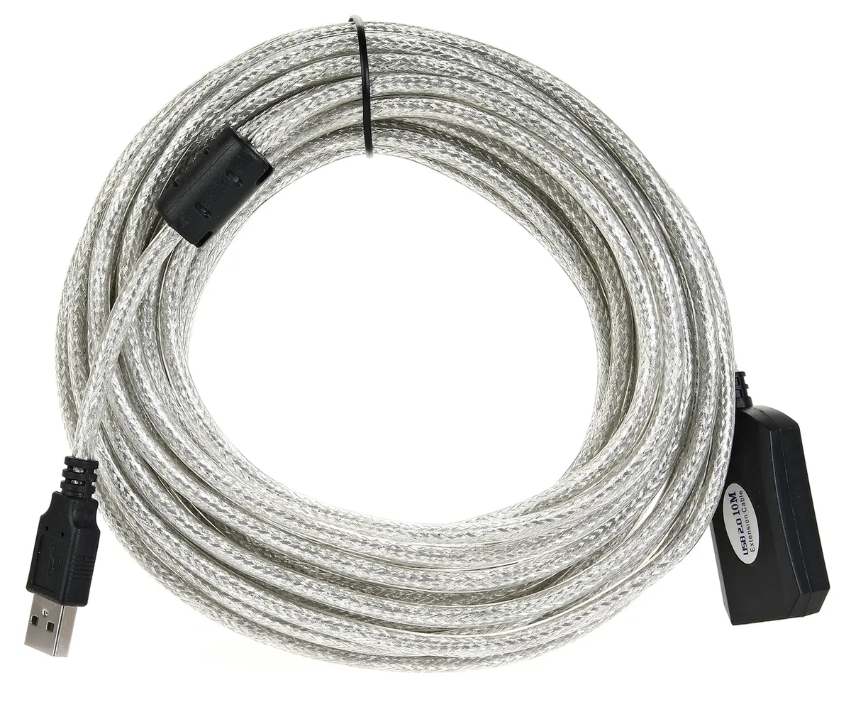 кабель активный удлинитель usb 2 0 amaf 10 метров vcom vus7049 Кабель-адаптер USB2.0-repeater VCOM VUS7049-10M
