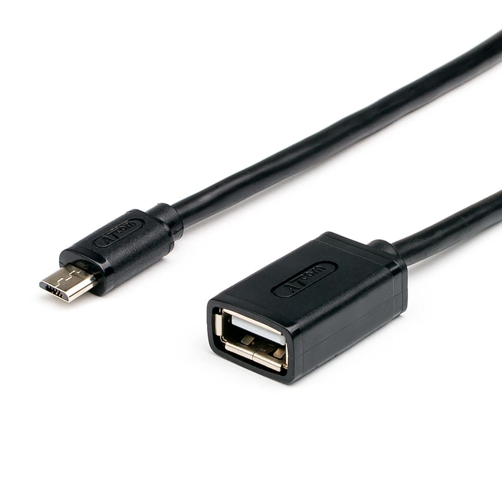 Кабель Atcom USB - microUSB OTG 0.1м AT3792 переходник hoco ua10 microusb usb жемчужный никель otg