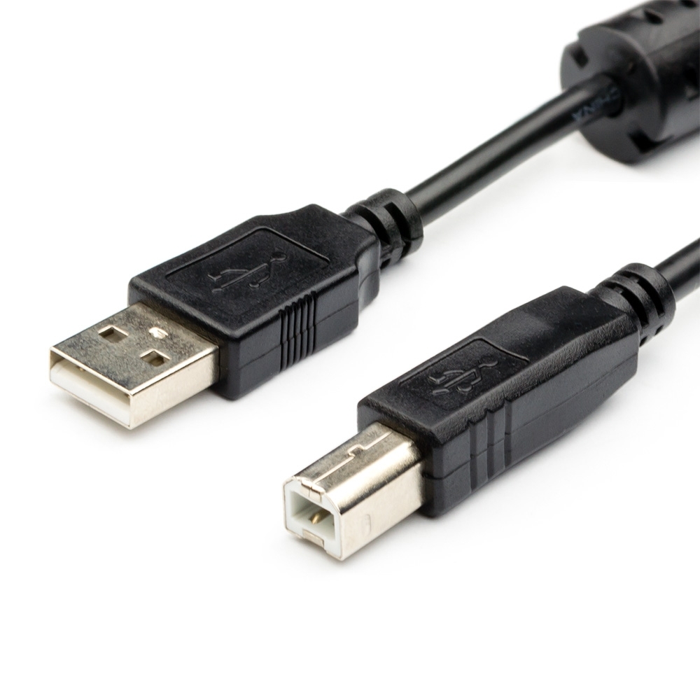 atcom кабель для принтера am bm at6152 0 8м белый Кабель Atcom USB-A - USB-B 1.5м AT5474