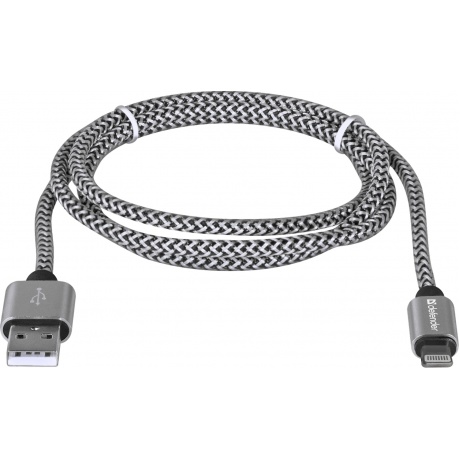 Кабель Defender ACH01-03T USB - Lightning 1м (87809) White - фото 1