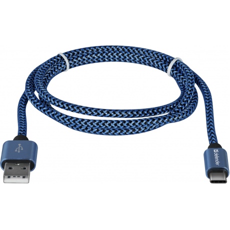 Кабель Defender USB09-03T USB Type-C - USB 1м (87817) Blue - фото 1