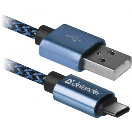 Кабель Defender USB09-03T USB Type-C - USB 1м (87817) Blue - фото 2
