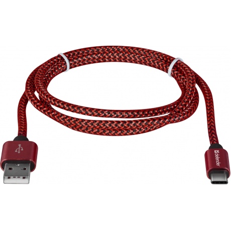 Кабель Defender USB09-03T USB Type-C - USB 1м (87813) Red - фото 1
