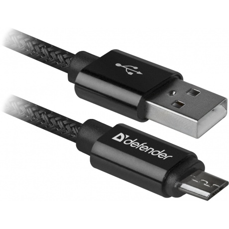 Кабель Defender USB08-03T USB - microUSB 1м (87802) Black - фото 2