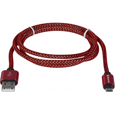 Кабель Defender USB08-03T USB - microUSB 1м (87801) Red - фото 1