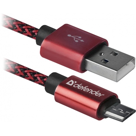 Кабель Defender USB08-03T USB - microUSB 1м (87801) Red - фото 2