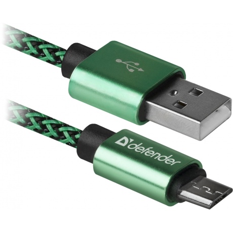 Кабель Defender USB08-03T USB - microUSB 1м (87804) Green - фото 2