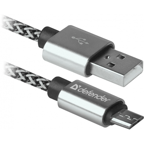 Кабель Defender USB08-03T USB - microUSB 1м (87803) White - фото 2