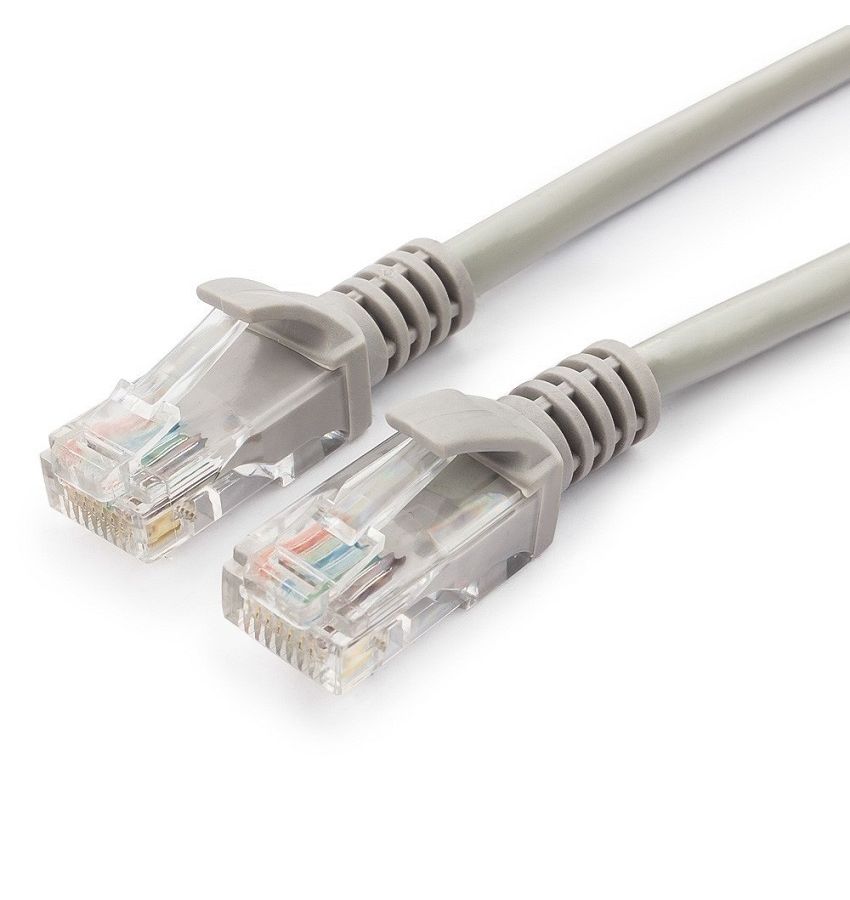 Патч-корд Cablexpert UTP 5e 5м серый (PP12-5M) кабель патч корд u utp 5e кат 5м cablexpert pp10 5m литой многожильный серый