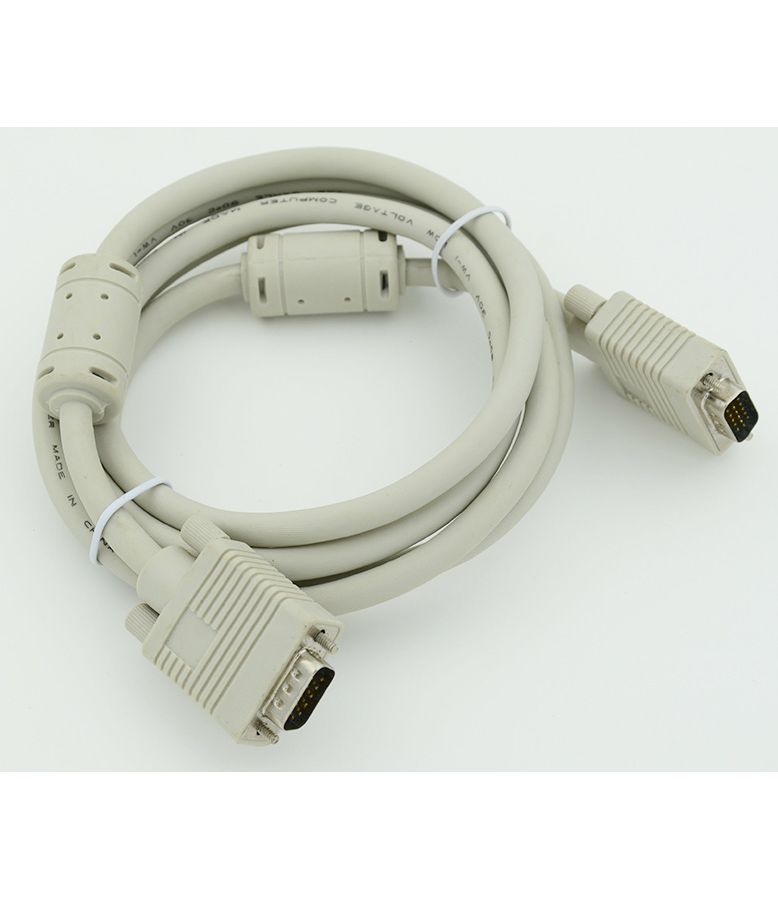 Кабель VGA (m) VGA (m) 1.8м феррит.кольца серый кабель vga vga proconnect 17 5505 6 с ферритами 3 0м черный
