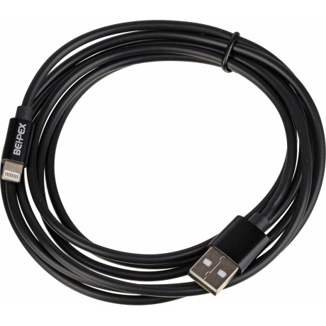 Кабель USB (m)-Lightning (m) 2м черный - фото 1
