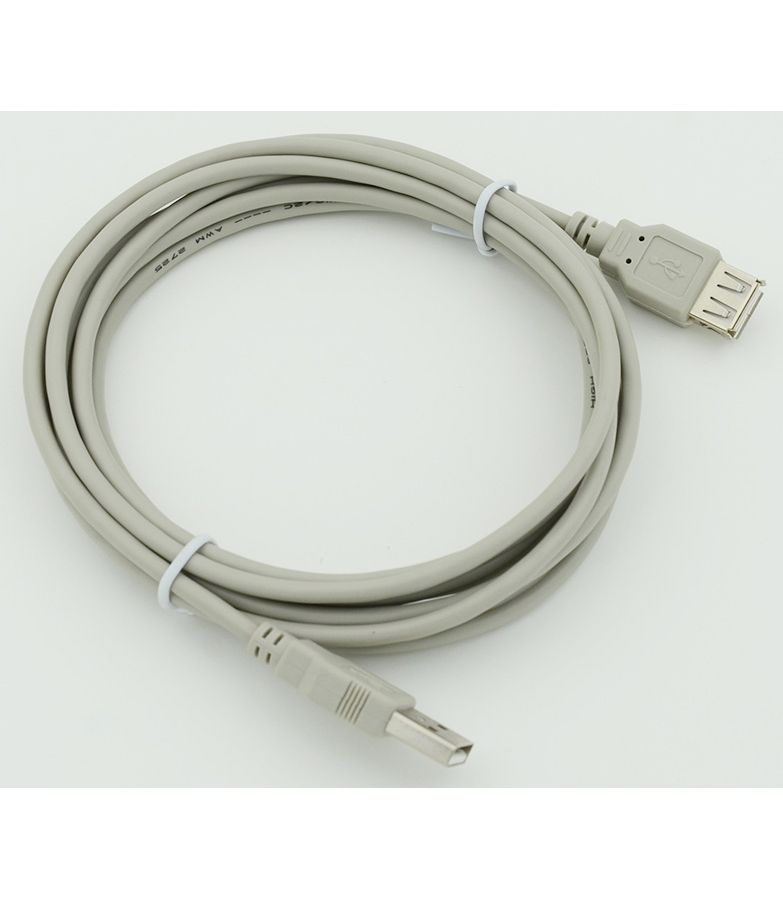Кабель USB A(m) USB A(f) 3м серый кабель ningbo usb a m usb b m 3м серебристый