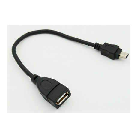 Кабель USB (f)-mini USB (m) 0.2м черный - фото 1
