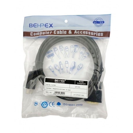 Кабель DisplayPort (m) DVI (m) 3м черный - фото 2