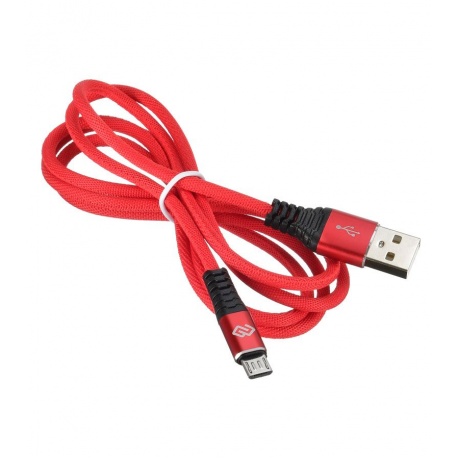 Кабель Digma MICROUSB-1.2M-BRAIDED-R USB (m)-micro USB (m) 1.2м красный - фото 2