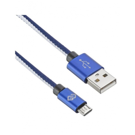 Кабель Digma MICROUSB-1.2M-BRAIDED-BL USB (m)-micro USB (m) 1.2м синий - фото 1
