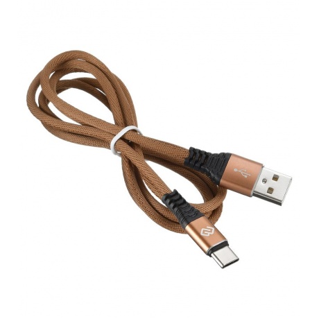 Кабель Digma TYPE-C-1.2M-BRAIDED-BR USB (m)-USB Type-C (m) 1.2м коричневый - фото 2