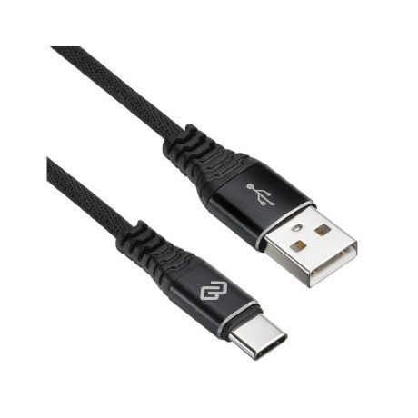 Кабель Digma TYPE-C-3M-BRAIDED-BLK USB (m)-USB Type-C (m) 3м черный - фото 1