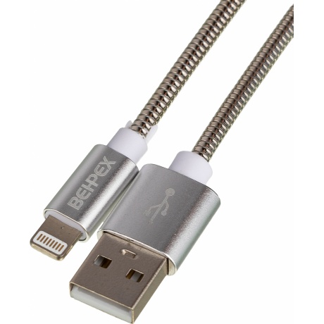 Кабель USB (m)-Lightning (m) 1м серебристый - фото 2