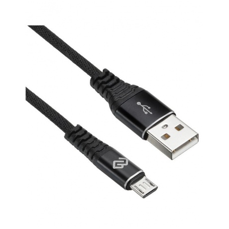 Кабель Digma MICROUSB-2M-BRAIDED-BLK USB (m)-micro USB (m) 2м черный - фото 1