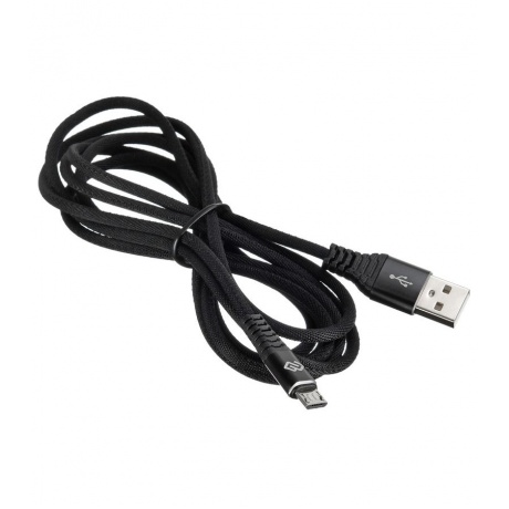 Кабель Digma MICROUSB-2M-BRAIDED-BLK USB (m)-micro USB (m) 2м черный - фото 2