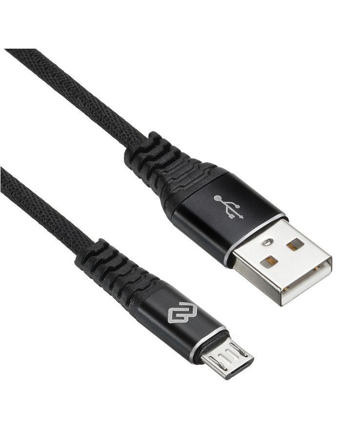 Кабель Digma MICROUSB-2M-BRAIDED-BLK USB (m)-micro USB (m) 2м черный
