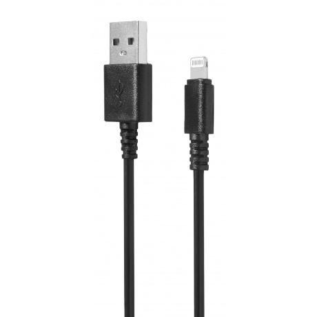 Кабель SunWind USB (m)-Lightning (m) 1.2м черный блистер - фото 2