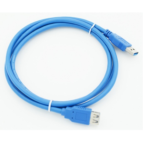 Кабель USB A(m) USB A(f) 1.5м синий - фото 1