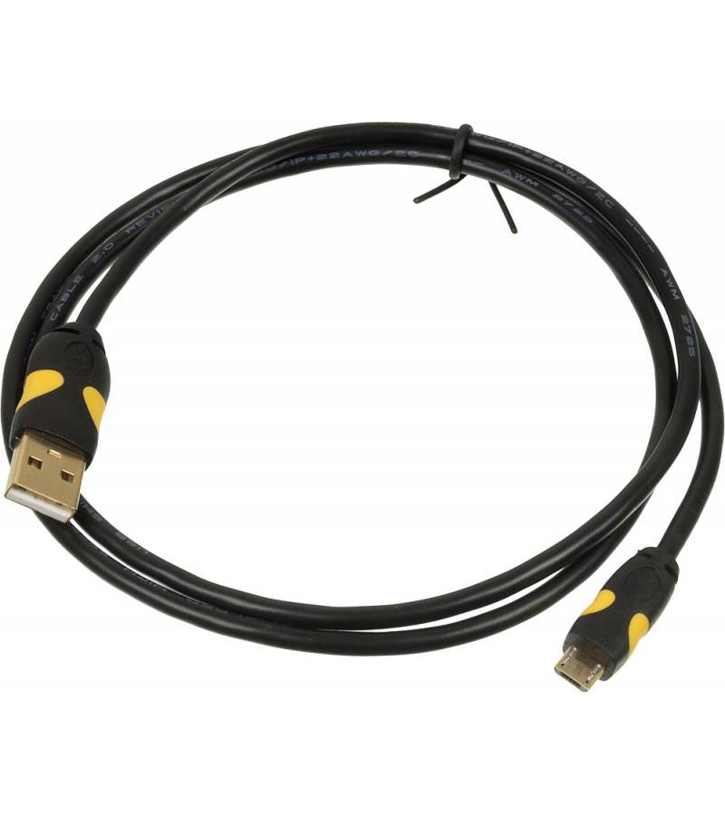 Кабель 2A Smooth Connector USB (m)-micro USB (m) 1м черный кабель 2a smooth connector usb m micro usb m 0 75м черный