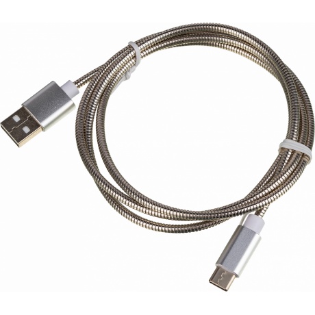 Кабель USB (m)-USB Type-C (m) 1м серебристый - фото 1