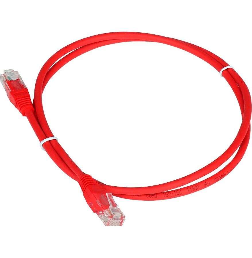 Патч-корд TWT UTP кат.5e 2.0 м, красный (TWT-45-45-2.0-RD) кабель патч корд волоконно оптический twt twt 2lc 2sc om2 5 0 pvc дуплексный lc pc sc pc mm 50 125 5 0 м