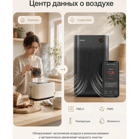 Воздухоочиститель Smartmi Air Purifier 3 40Вт черный (KQJHQ03ZM) - фото 6