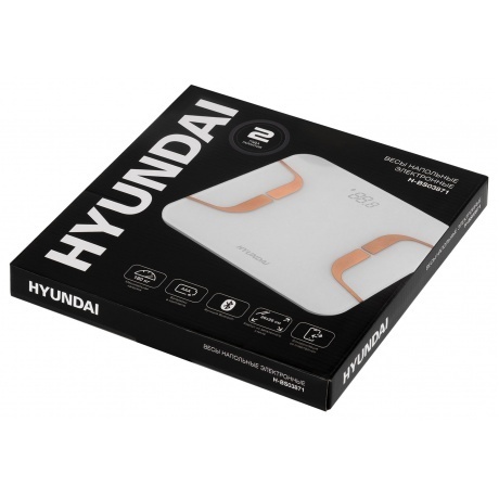 Весы напольные электронные Hyundai H-BS03871 макс.180кг белый - фото 10
