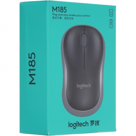 Мышь Logitech M185 Wireless Mouse Black-Red - фото 7