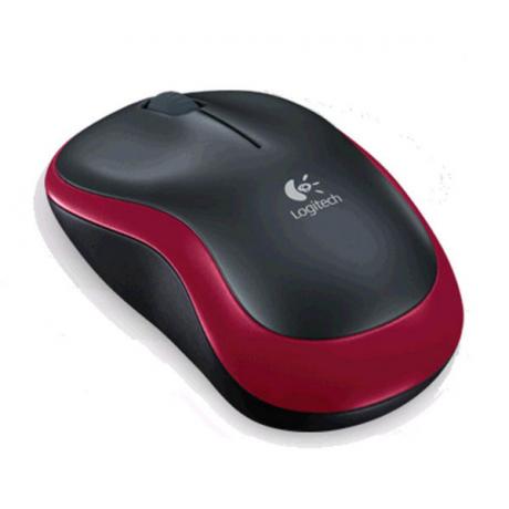 Мышь Logitech M185 Wireless Mouse Black-Red - фото 1