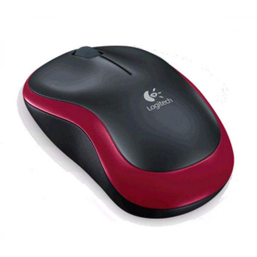 Мышь Logitech M185 Wireless Mouse Black-Red мышь logitech m185 wireless mouse grey black 910 002238