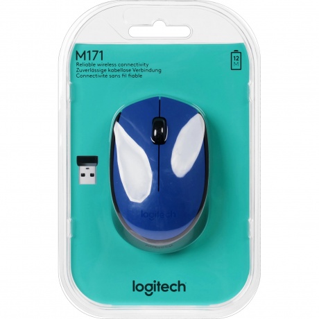 Мышь Logitech M171 Wireless Mouse Blue-Black - фото 6