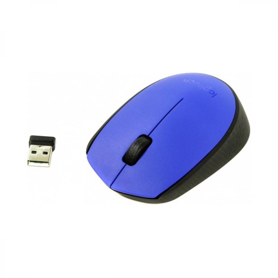 Мышь Logitech M171 Wireless Mouse Blue-Black микропереключатель мышь omron d2fc f k 50 м совместима с голубой точкой d2fc f 7n мыши logitech razer 10 м 20 м запасные части
