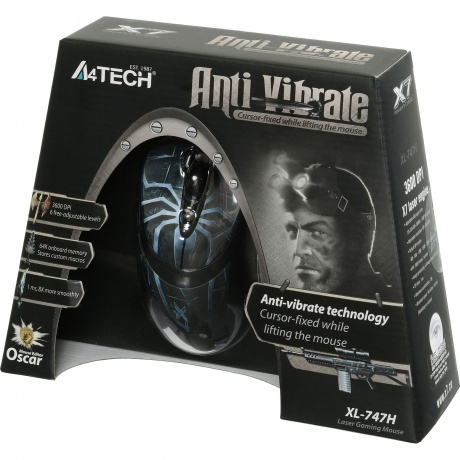 Мышь A4Tech Oscar Editor XL-747H голубой/рисунок - фото 11