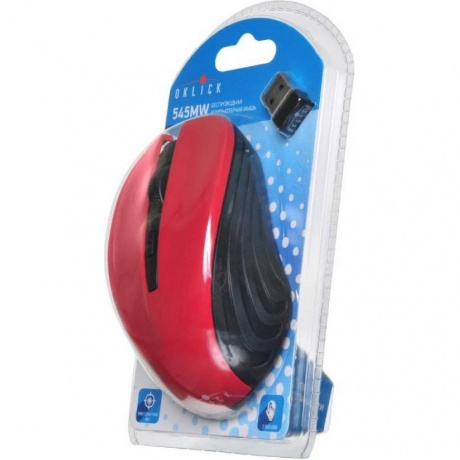 Мышь Oklick 545MW Black-Red USB - фото 12
