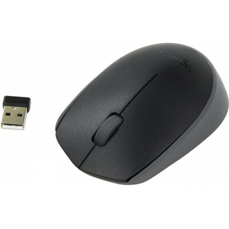 

Мышь Logitech M171 Wireless Mouse Grey-Black USB, Черный