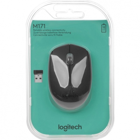 Мышь Logitech M171 Wireless Mouse Grey-Black USB - фото 5
